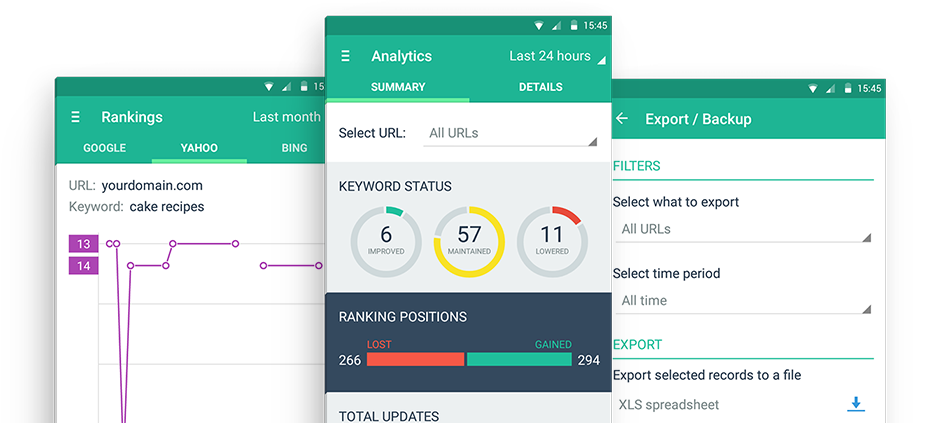 App screenshots